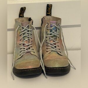 Dr Martens 1460 Pascal Youth Rainbow Iridescent Boots girls size 4